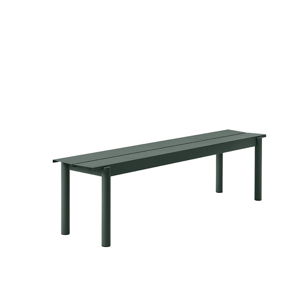 Bench Linear Steel Dark Green - 170 x 34 cm