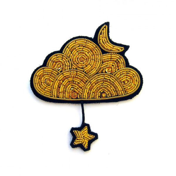 Gold cloud and star brooch