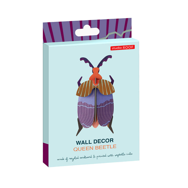 Queen beetle wall decoration in recycled cardboard