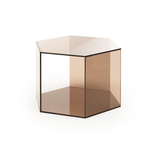 Hexagon coffee table - h 35 x 48 x 55 cm - Bronze