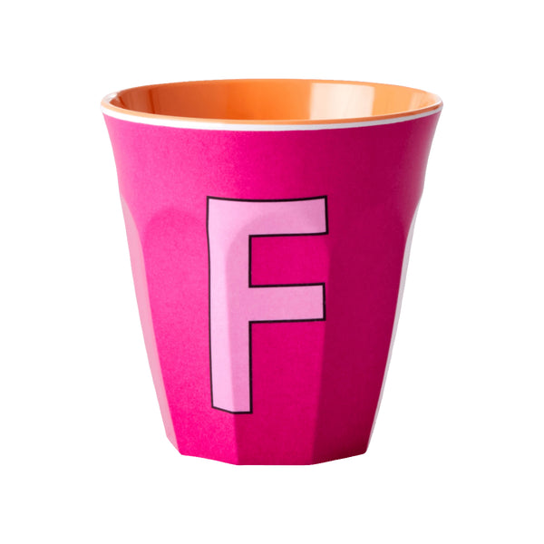 Letter F melamine cup - Fuschia