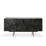 Graphic sideboard in varnished teak - 3 doors | Fleux | 3