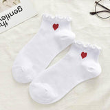 Heart Lace Ankle Socks White  | Fleux | 3