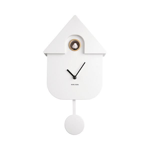 Horloge Modern Cuckoo en métal l 21.5 x H 41 cm - Blanc
