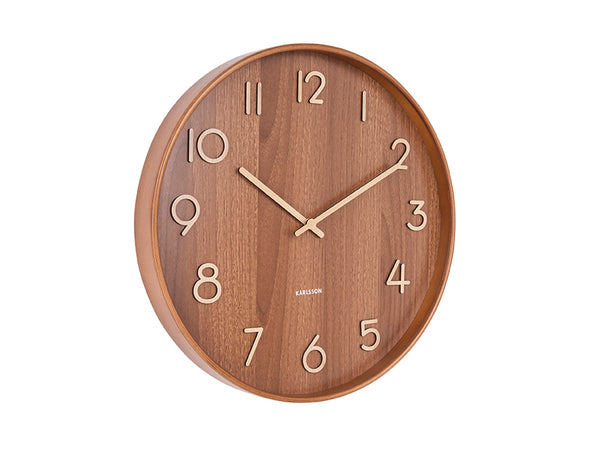 Pure lime wood wall clock - Ø 40 cm - Dark 