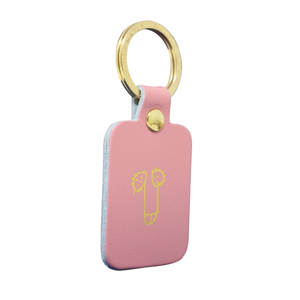 Leather Zizi key ring - Pink