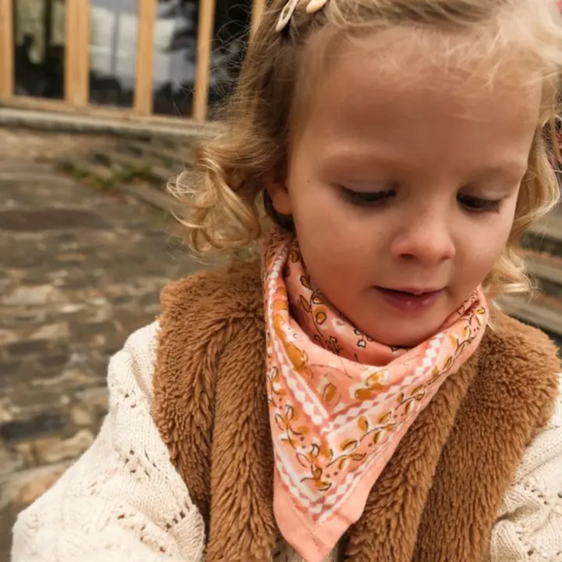 Foulard Cléophée - Rayures Vert Ecru Rose - Soie - Octobre Éditions Foulard Cléophée - Rayures Vert Ecru Rose - Soie - Octobre Éditions