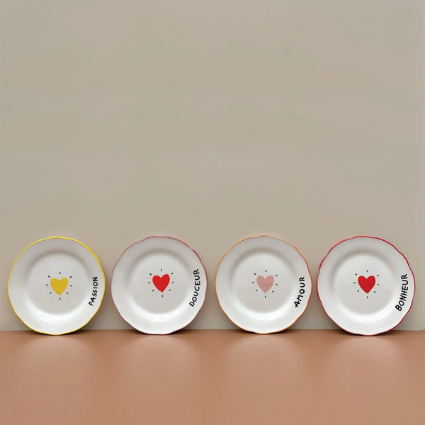 Set de 4 assiettes Amour Coeur 19 cm