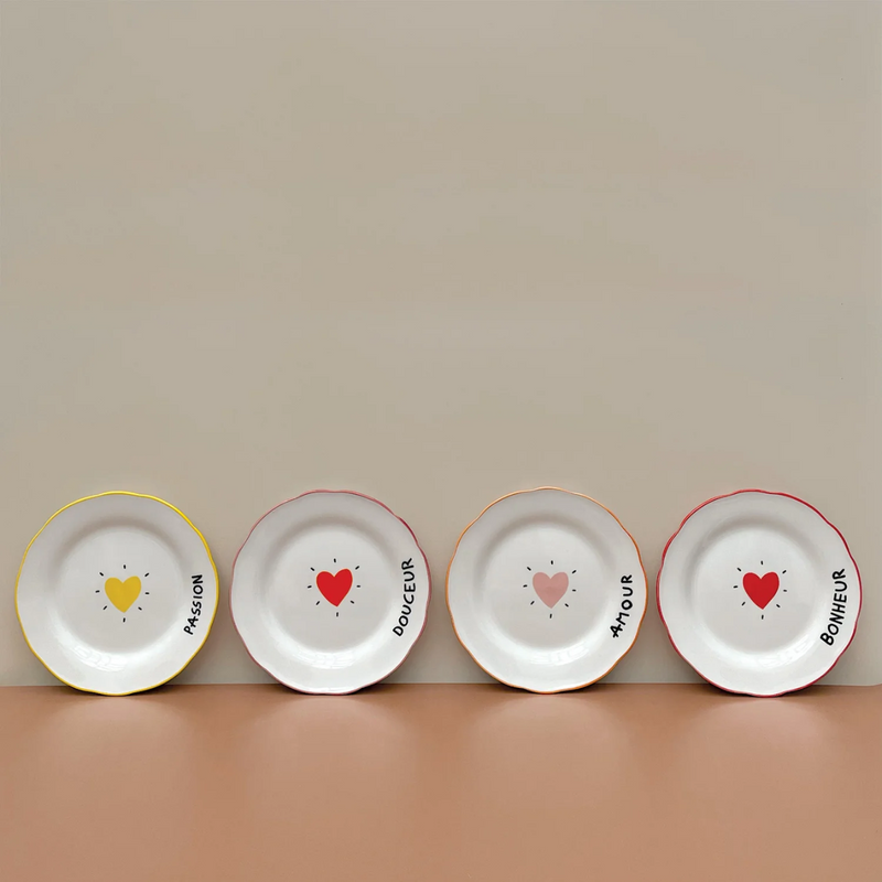Set de 4 assiettes Amour Coeur 19 cm