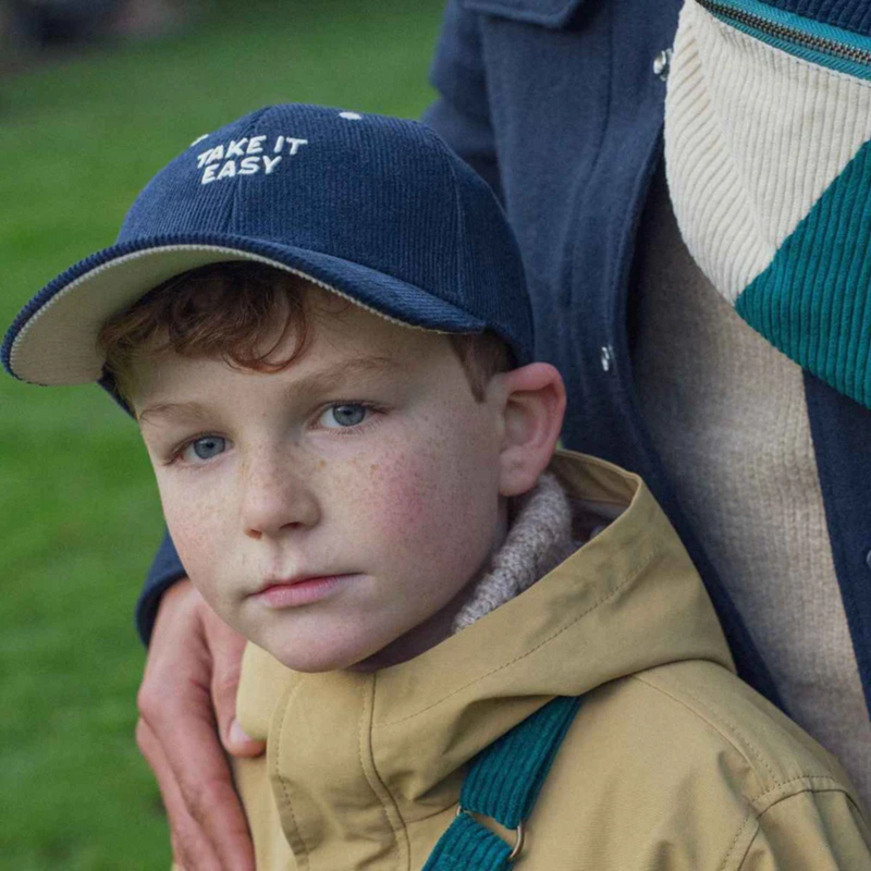 Casquette Velours Take it easy Bleu