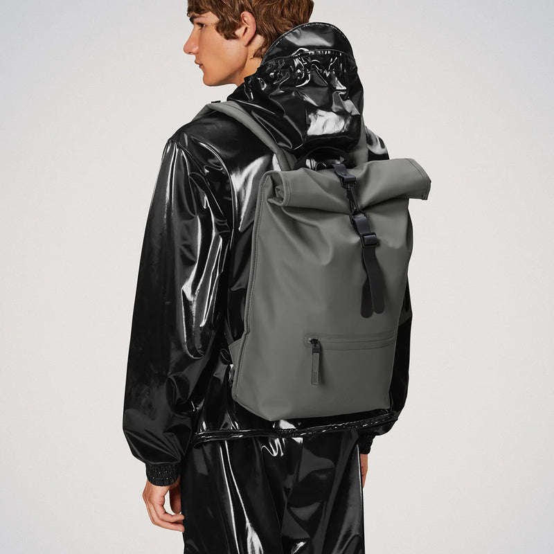 rolltop rucksack AW23 Grey rains fleux – Fleux