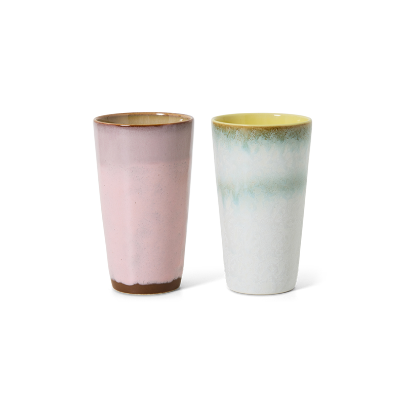 Set de 2 mugs latte 70s Fresco