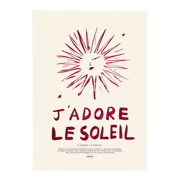 Affiche A3 J'adore Le Soleil - Rouge