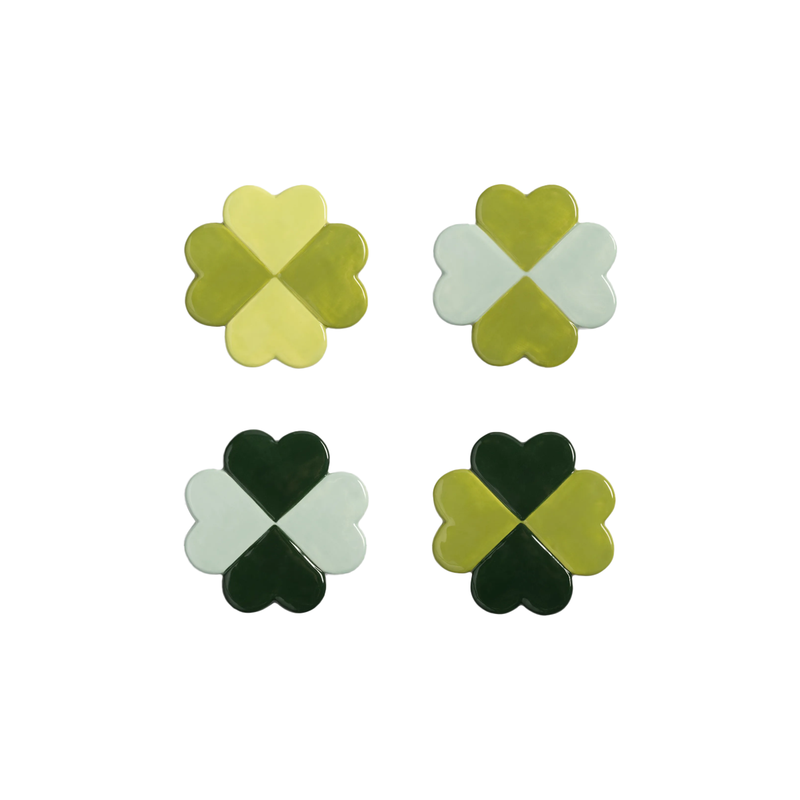 Lot de 4 Dessous-de-verre Trèfles