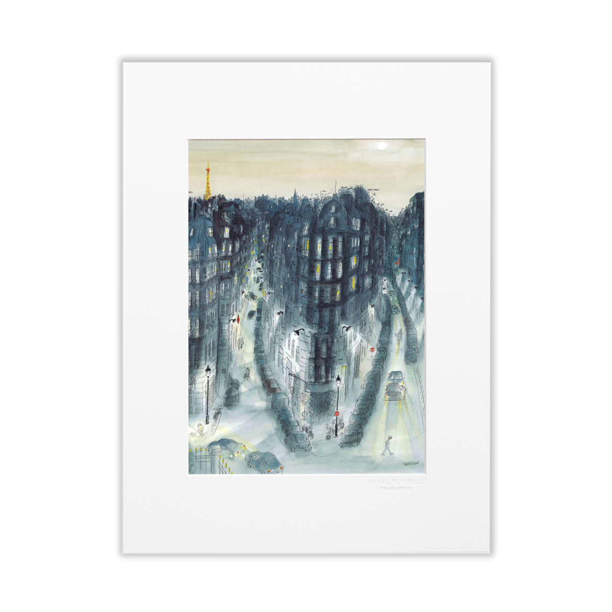 Sempé Night District Poster - 30x40 cm - image republic | fleux – Fleux
