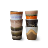 Set de 6 Mugs 70's Elements en céramique