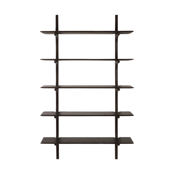 PI Wall Shelf in Dark Brown Mahogany - 5 shelves