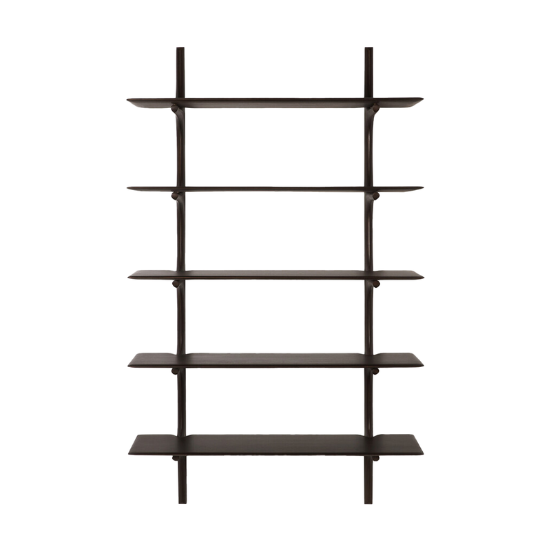PI Wall Shelf in Dark Brown Mahogany - 5 shelves