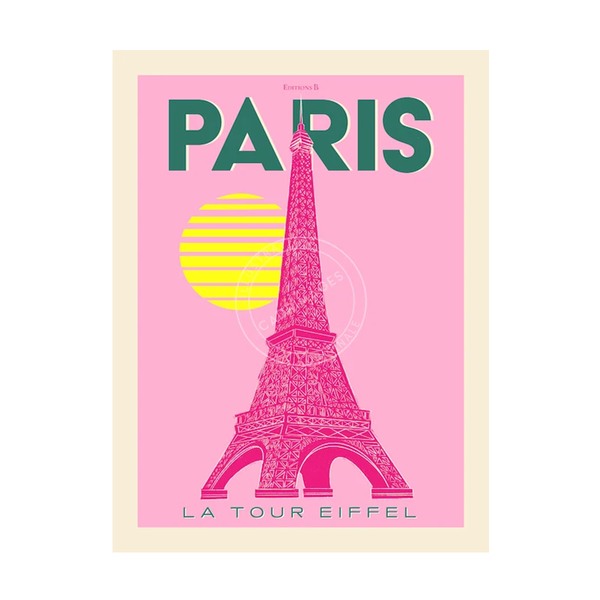 Pop pink Paris poster - Eiffel Tower