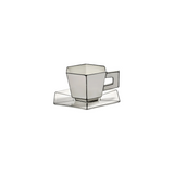 Tasse Cappuccino & Sous-coupe black carte blanche | Fleux | 4
