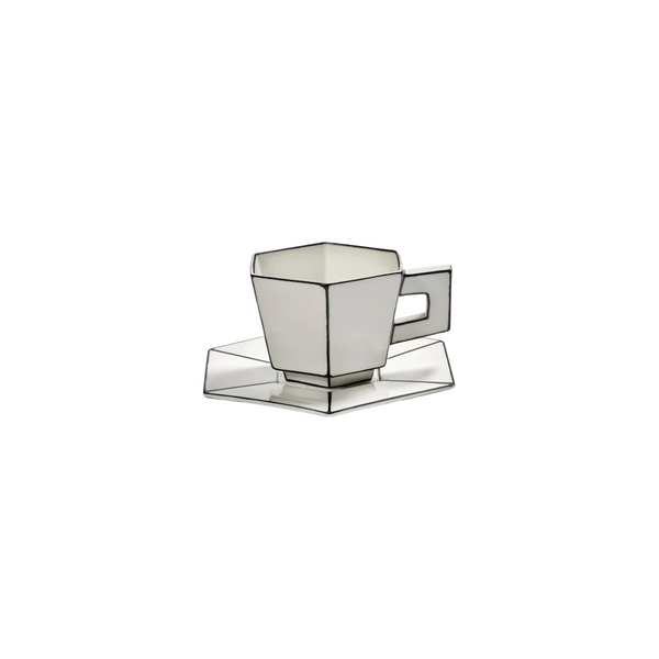 Tasse Cappuccino & Sous-coupe black carte blanche