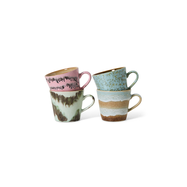 Set de 4 mugs cappucino 70s Dada
