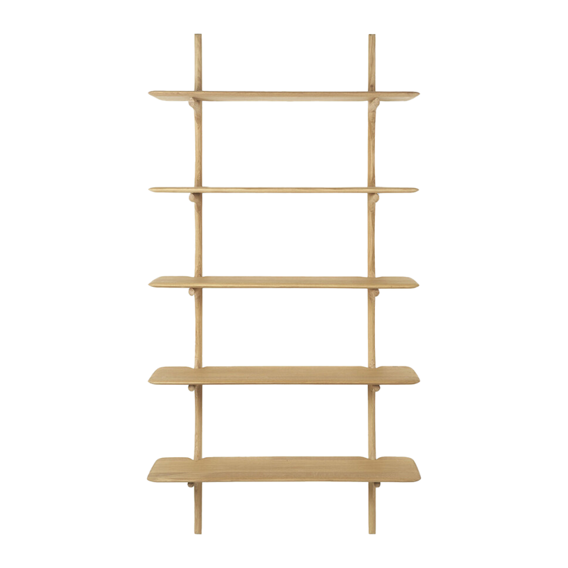 PI Oak Wall Shelf - 5 shelves