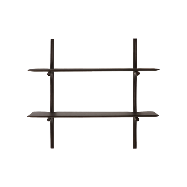 PI Wall Shelf in Dark Brown Mahogany - 2 shelves
