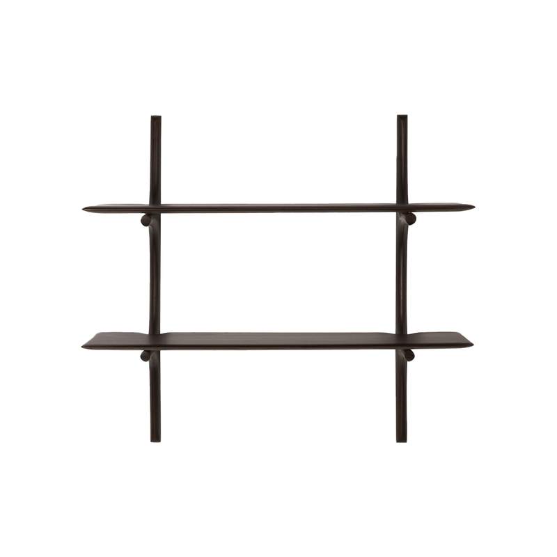 PI Wall Shelf in Dark Brown Mahogany - 2 shelves