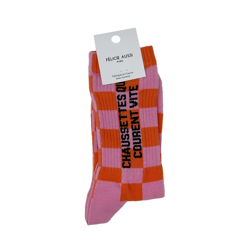 Fast Running Socks 36/40 - Pink Checkerboard