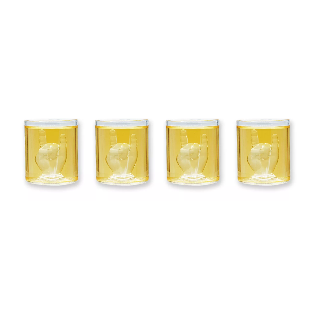 Lot De 4 Verres à Shot Double Paroi KICK THE RULES – 25 Ml, Design Tête De Mort, Idéal Tequila, Crèmes, Fêtes & Cadeaux Fun