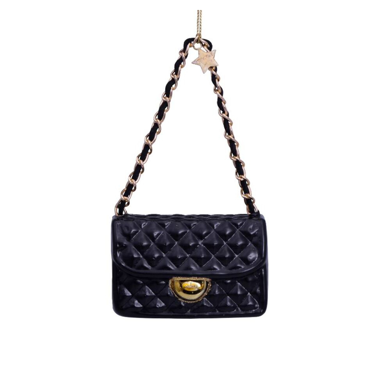 Glass Ornament Quilted Black Bag | Flowers – Fleux