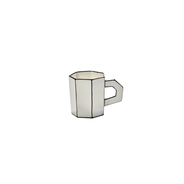 Tasse à thé carte blanche Black & White