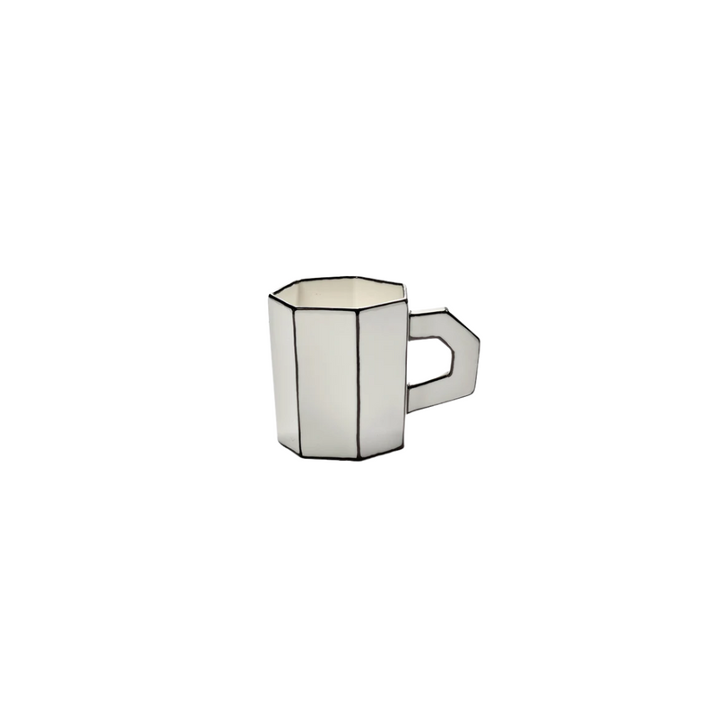 Tasse à thé carte blanche Black & White