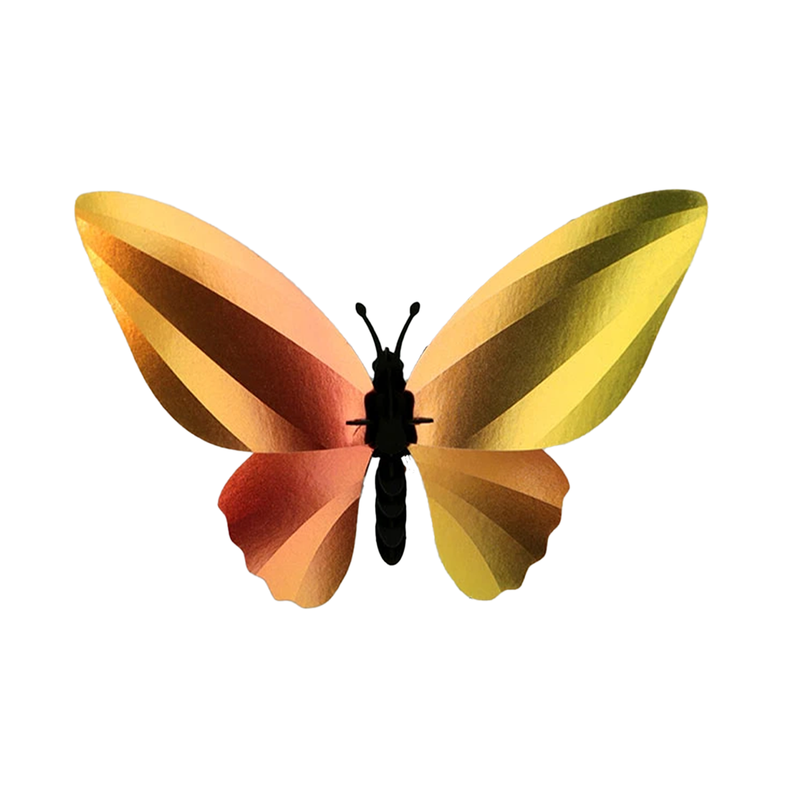 Glossy Sunset Yellow Butterfly Origami Trophy