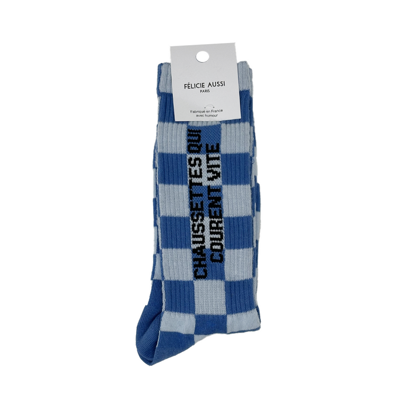 Fast Running Socks 40/45 - Blue Checkerboard
