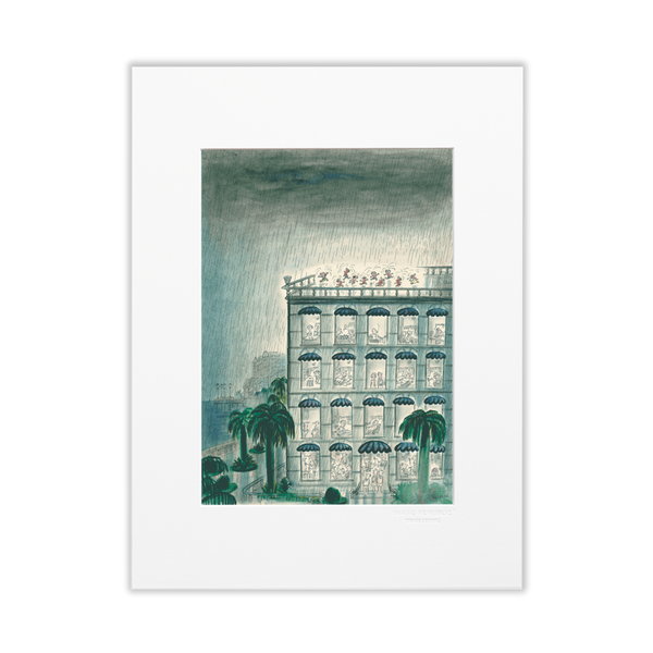 Sempé Building Rain Poster - 30 x 40 cm
