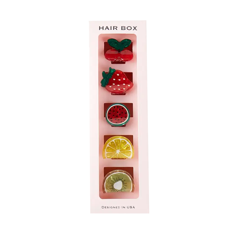 Set de 5 mini pinces fruits assortis