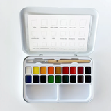 Lot de 18 couleurs de peinture aquarelle avec pinceau | Fleux | 9