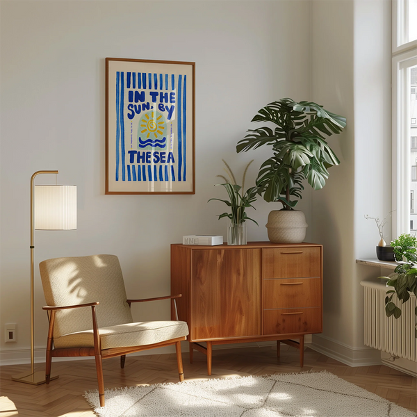 A3 Poster In the Sun By the Sea Stripes