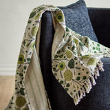 Plaid Eydis Coton Vert Fleuri | Fleux | 4