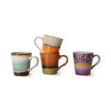 Set of 4 70's Retro Mugs