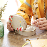 Oval Velvet Jewelry Box - Embroidered Flowers | Fleux | 4