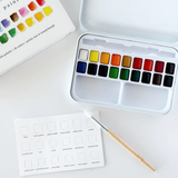 Lot de 18 couleurs de peinture aquarelle avec pinceau | Fleux | 10