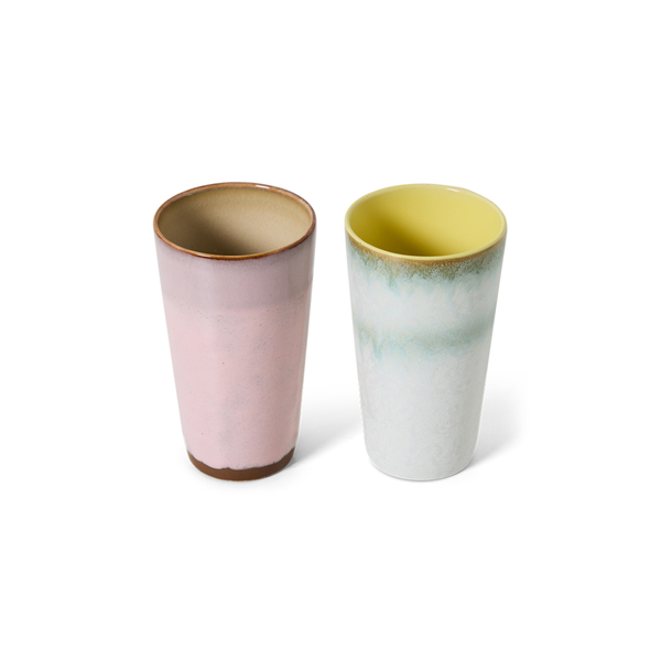 Set de 2 mugs latte 70s Fresco