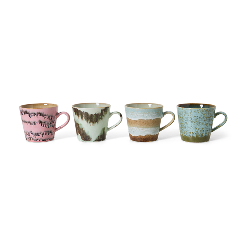 Set de 4 mugs cappucino 70s Dada