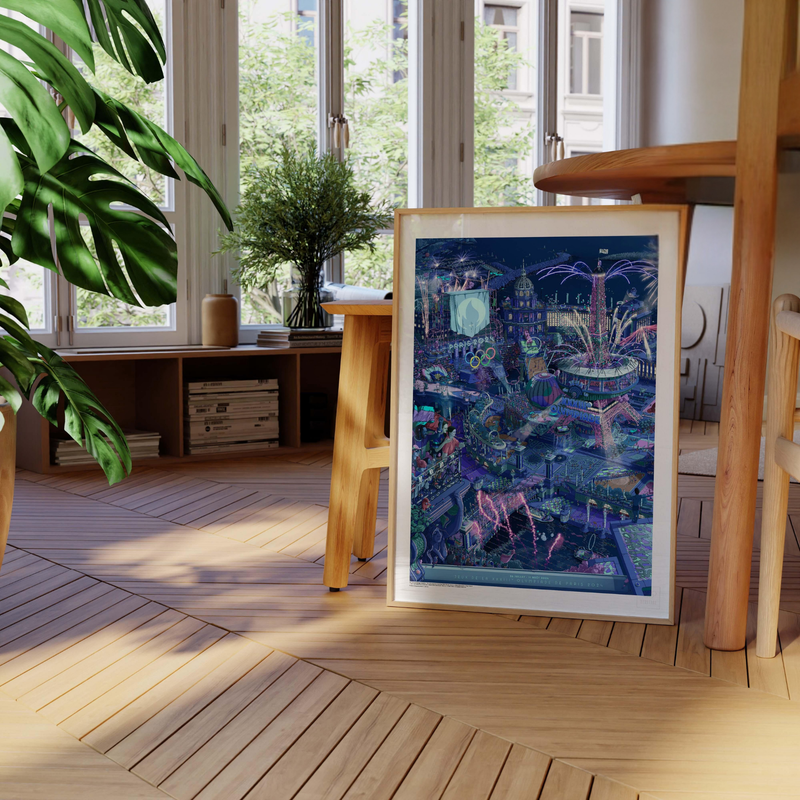 Affiche Officielle des Jeux Olympiques de Paris 2024 - Version Célébration - 50 x 70 cm