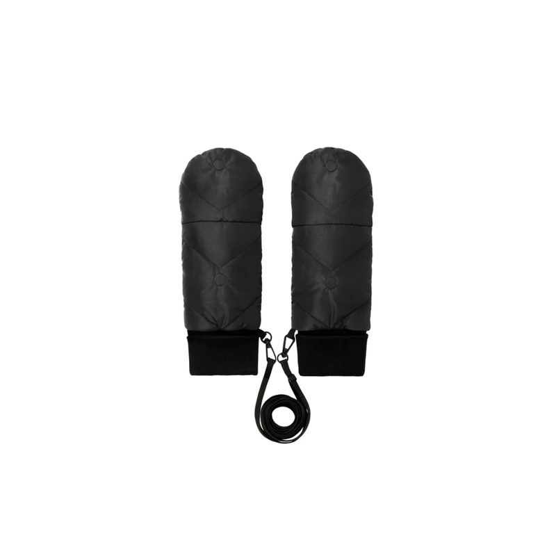 Moufles convertibles mitaines noir mat
