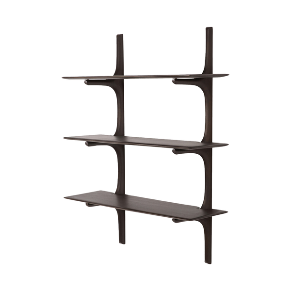 PI Wall Shelf in Dark Brown Mahogany - 3 shelves