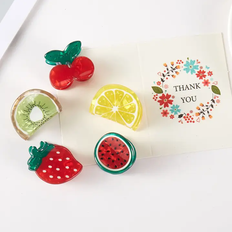 Set de 5 mini pinces fruits assortis
